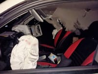 Последствия удара БПЛА по гражданскому автомобилю в оккупированной ВС РФ части Запорожской области