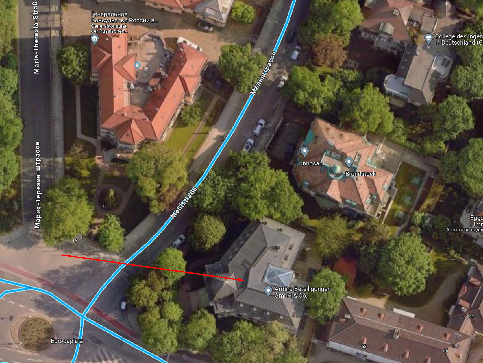 Особняк Марсалека напротив генконсульства России