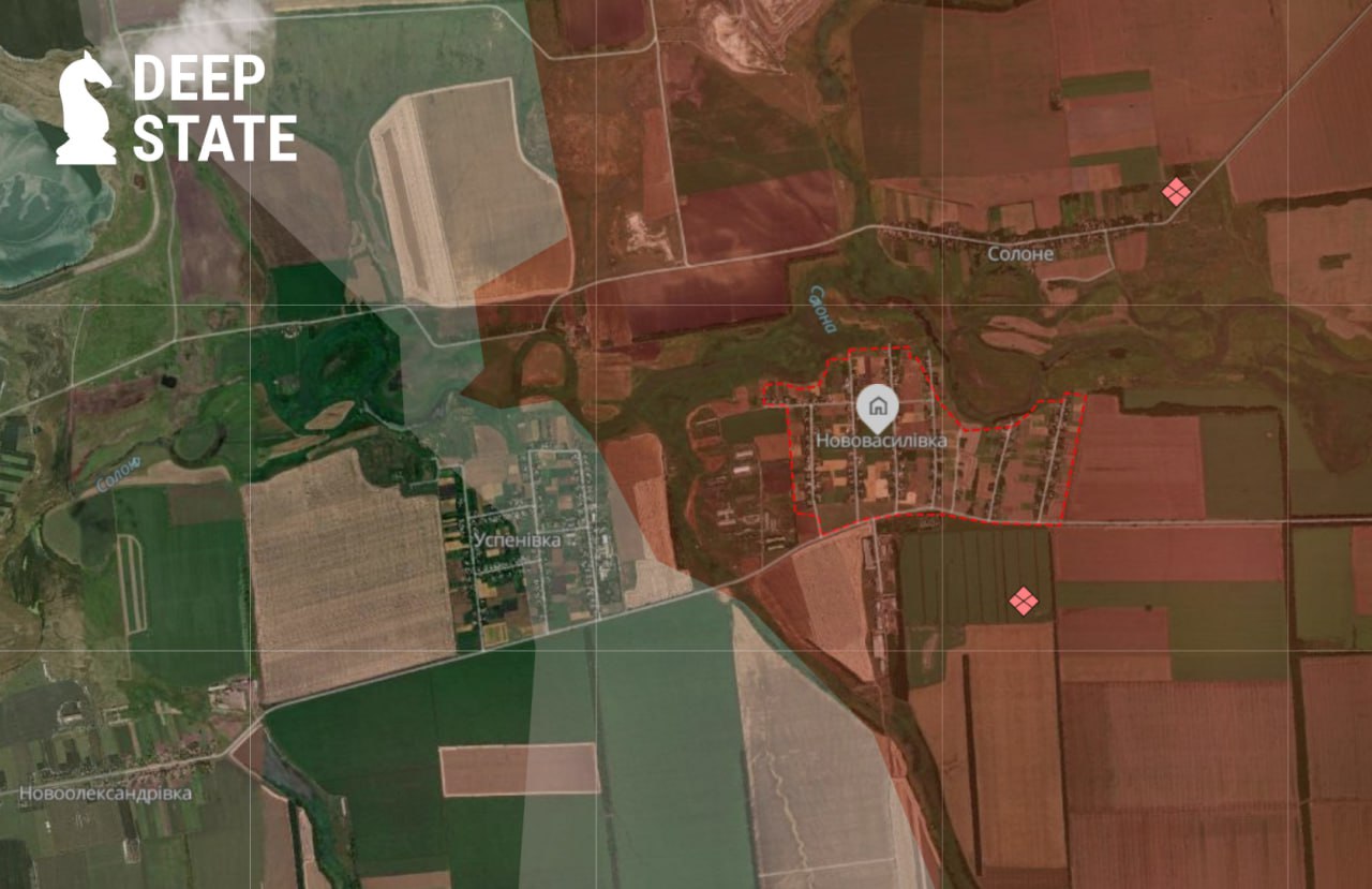 Ситуация в Нововасилевке по версии DeepState