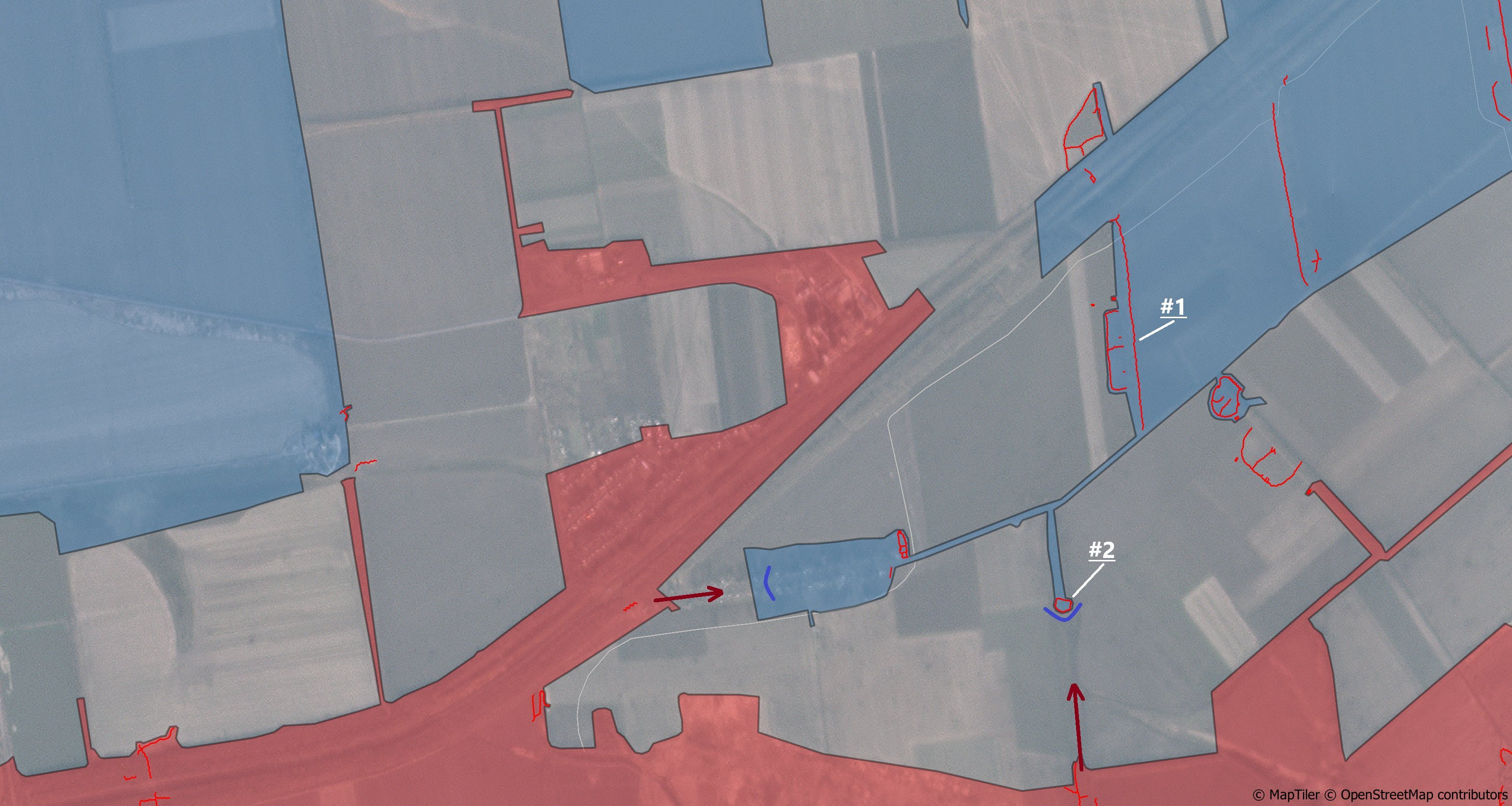 Ситуация в районе Котлина к западу от Покровска по версии Playfra 