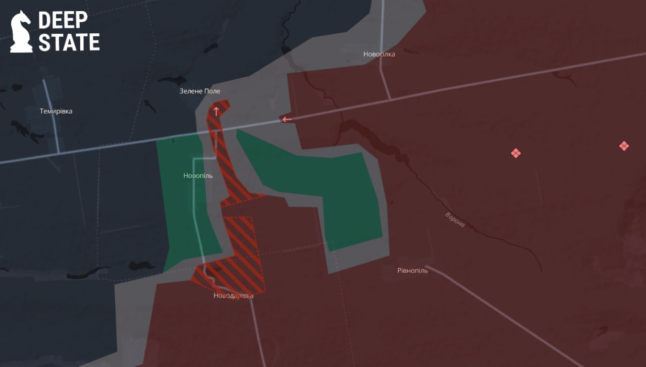 Ситуация на западном фланге южно-донецкого направления по версии DeepState