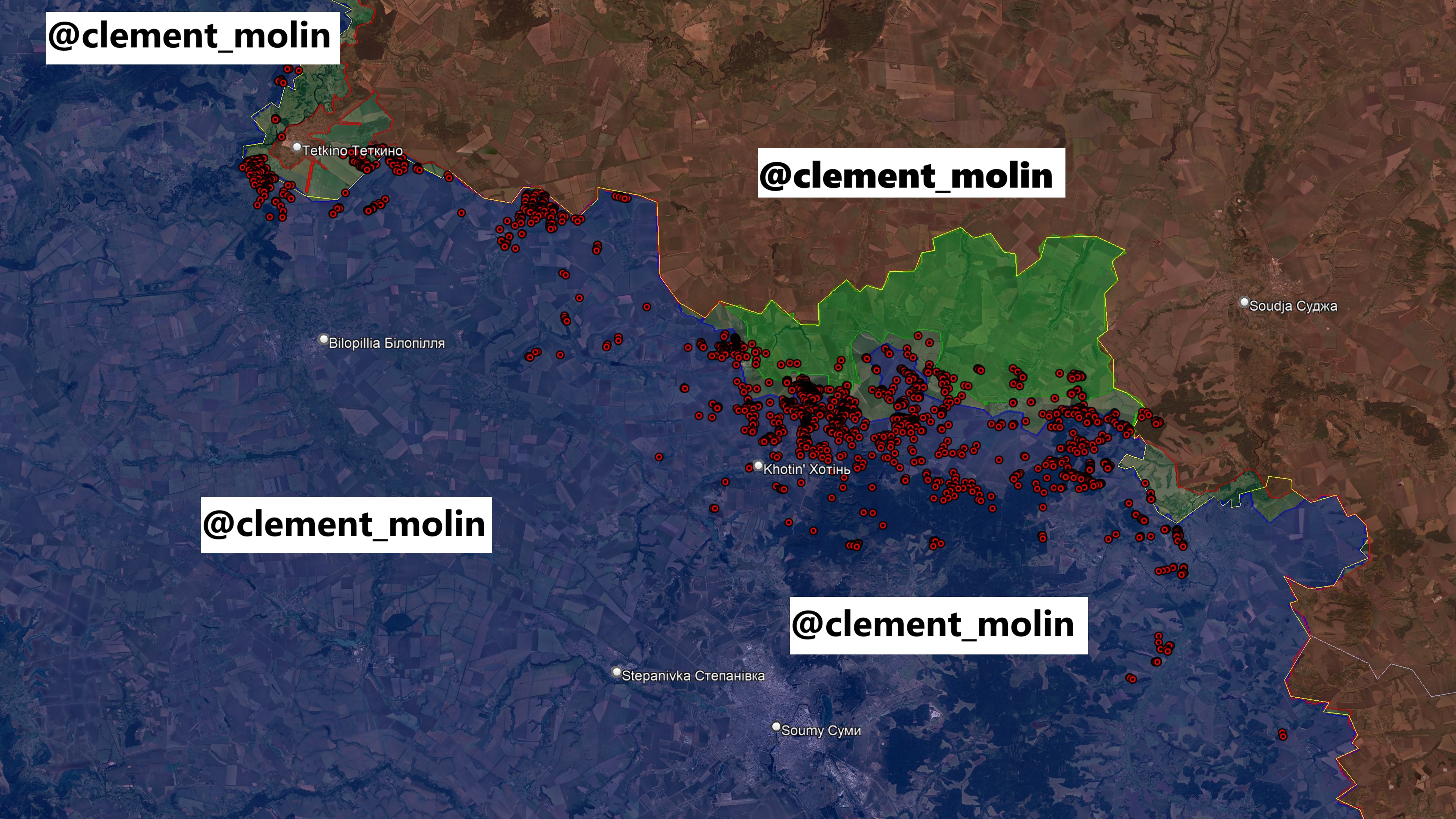 Следы российских авиаударов на курском направлении
