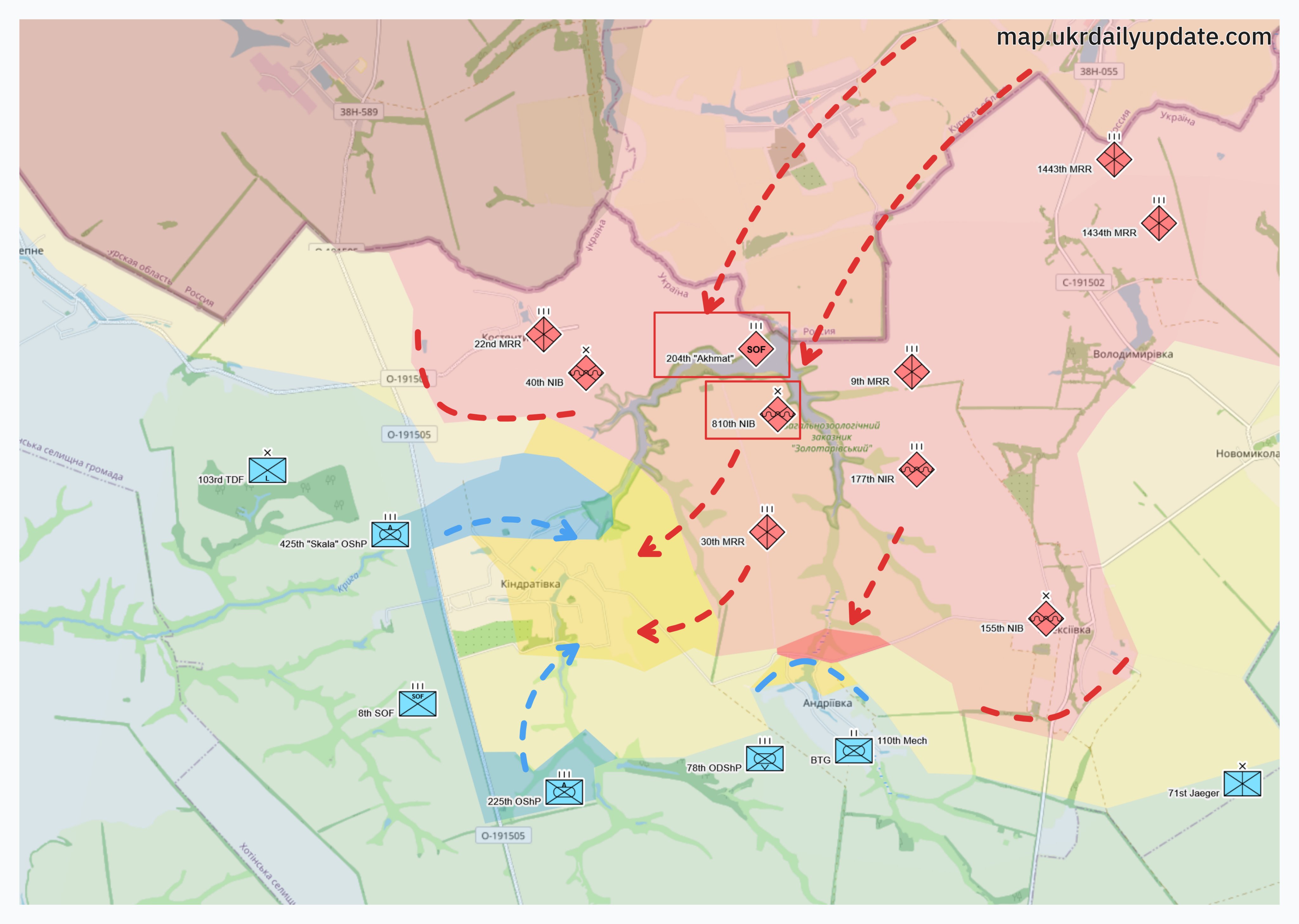 Ситуация в приграничье Сумской области по версии ресурса Unit Observer