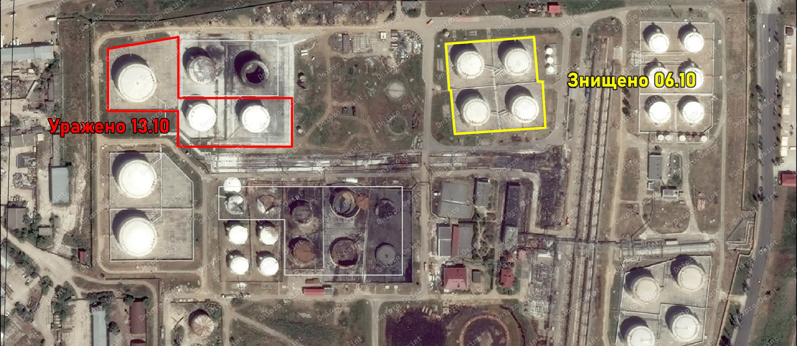 Геолокация места поражения нефтеналивного терминала в Феодосии 13 октября 2025 года