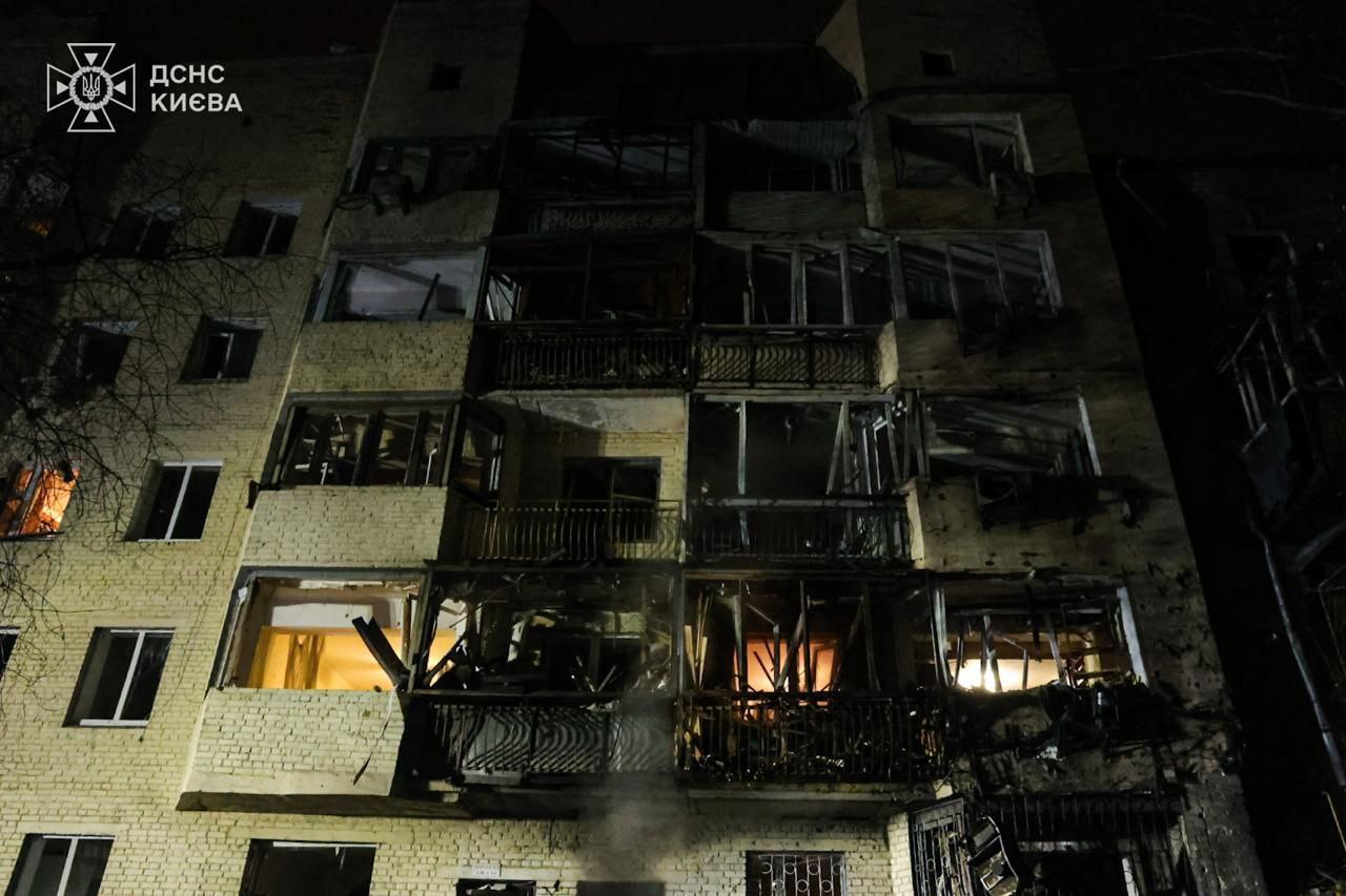 Последствия российского налета на Киев в ночь на 23 октября 2025 года