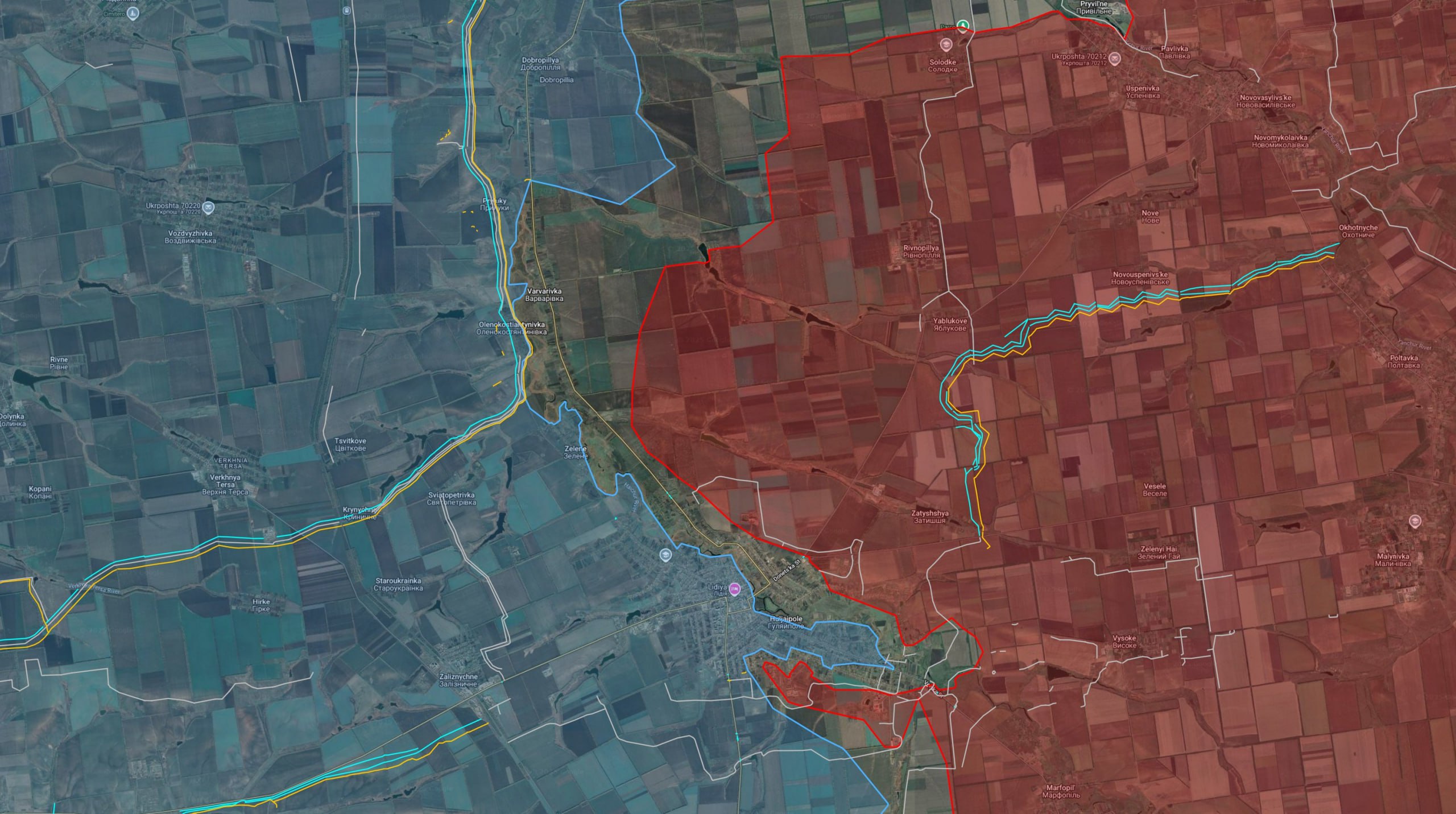 Ситуация в районе Гуляйполя по версии исследователя под ником Playfra