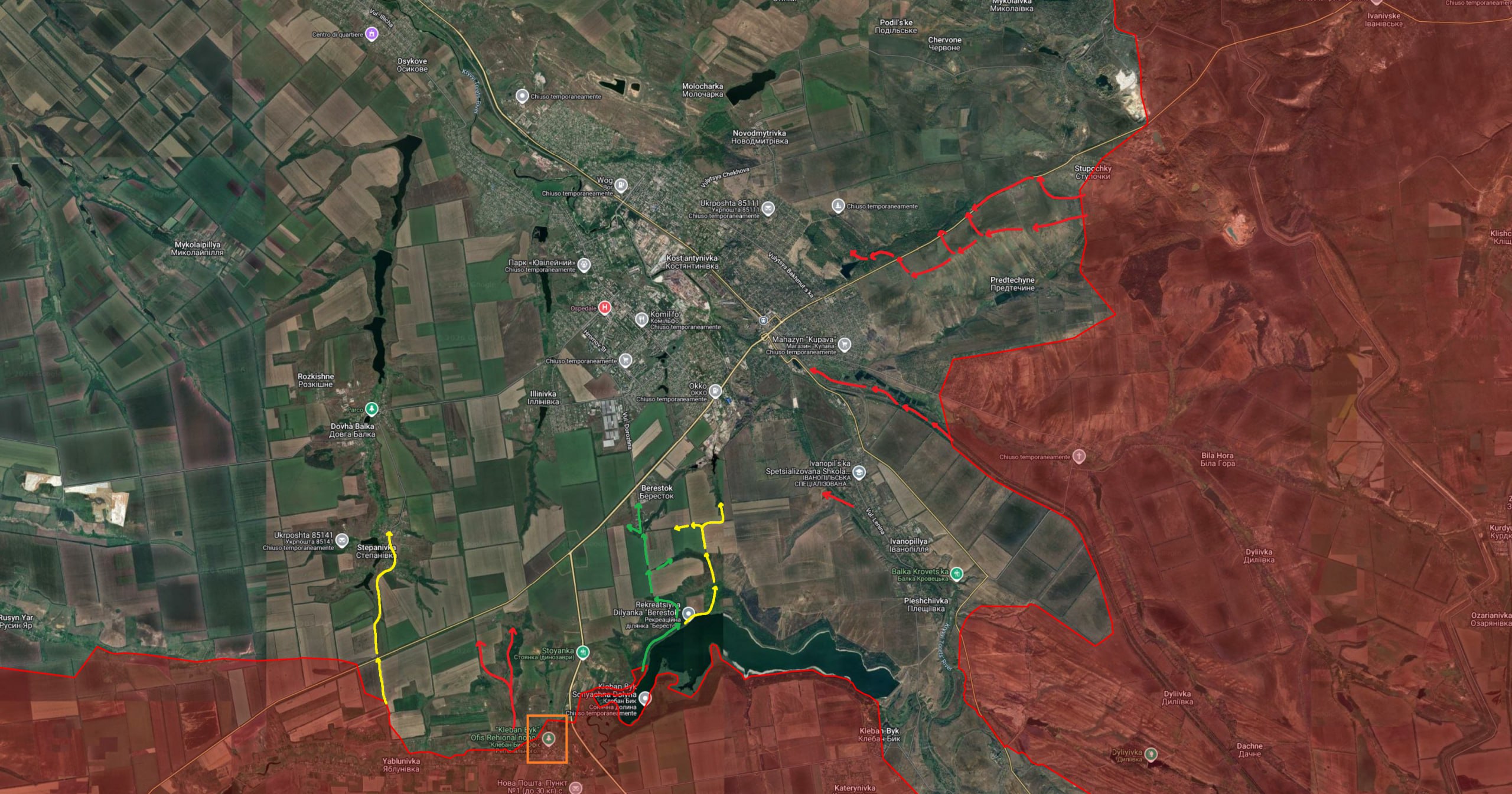 Ситуация в районе Константиновки по версии исследователя под ником Playfra